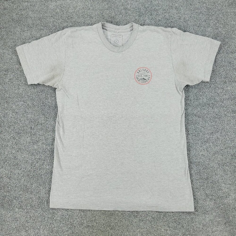 Valsurf Shirt Men Large Gray California Surf Logo Graphic Tee Short Sleeve Adult
